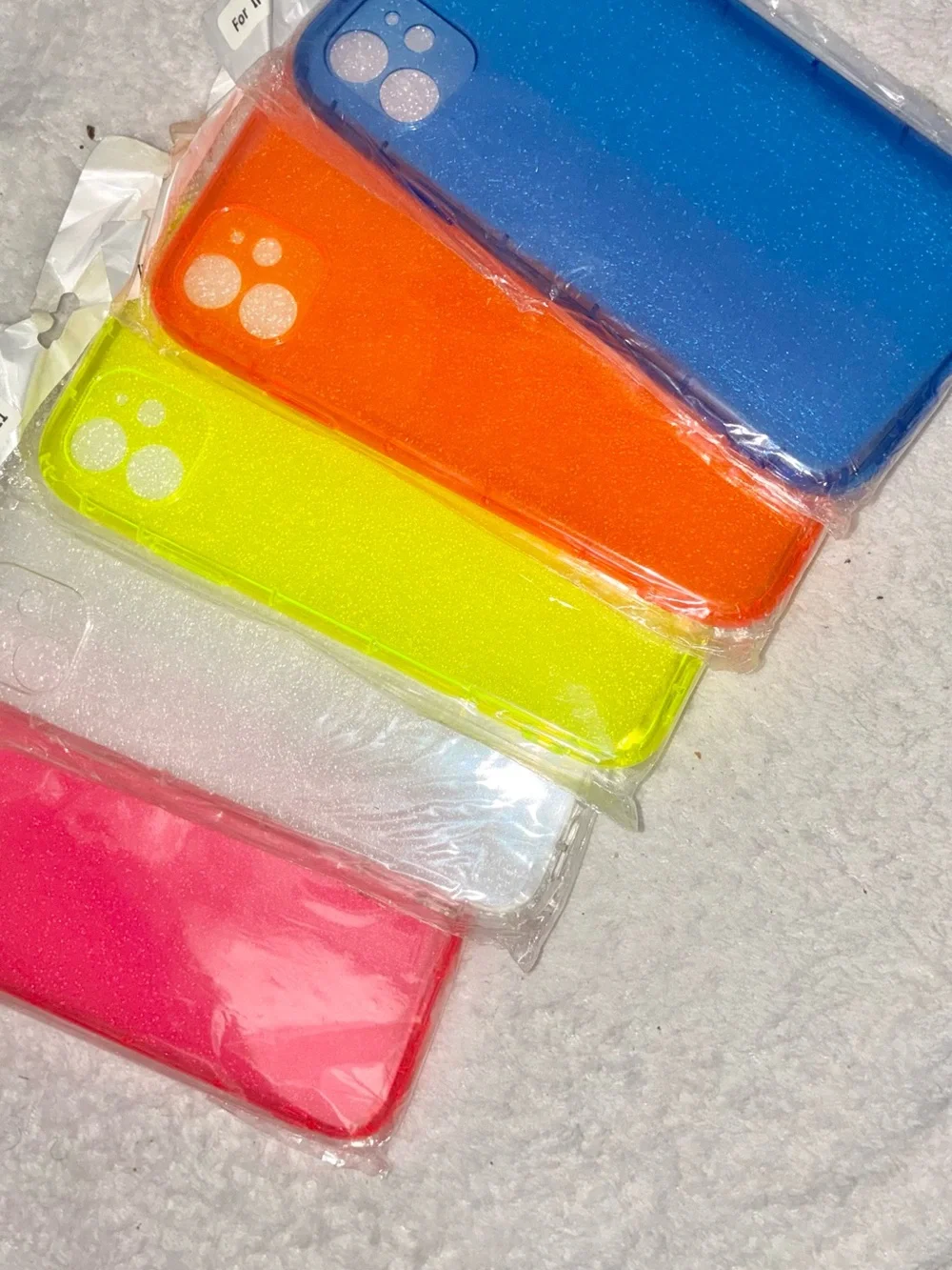 Universal Neon Silicone Phone Case Set in Blue, Pink, Yellow, Orange, White